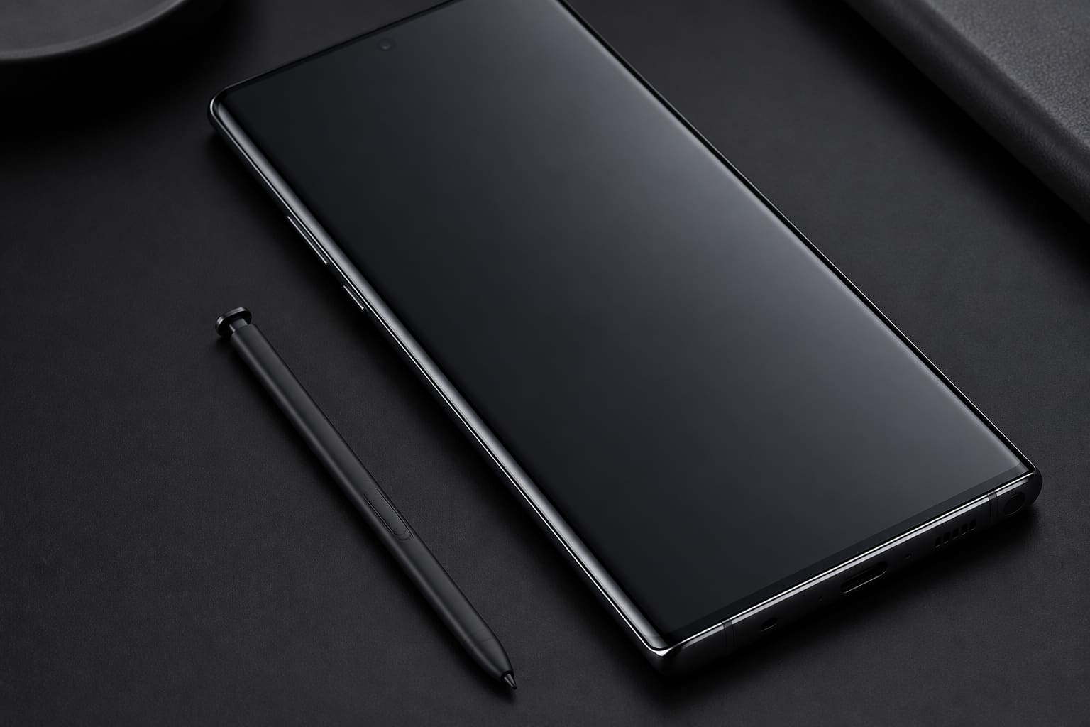 Close-up of S Pen writing on a smartphone display