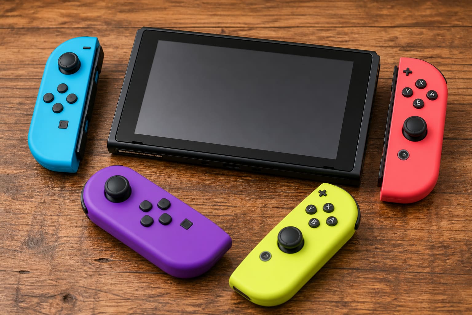 Handheld console screen showing a colourful platform game